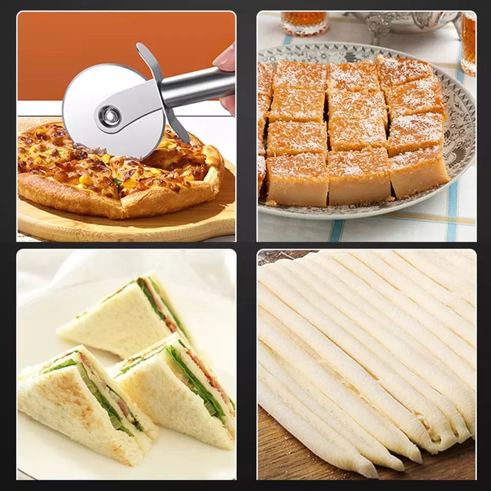 Stainless Steel Pizza Slicer, Pizza Knife Bread Cake Divider, Portable Pie Pizza Shovel Baking Accessories, Glad Pizza Cutter Wheel Stainless Steel Pizza Slicer, Pizza Knife Bread Cake Divider, Portable Pie Pizza Shovel Baking Accessories, Glad Pizza Cutter Wheel